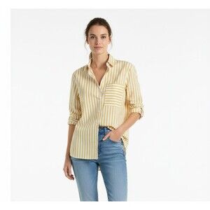 AYR The Deep End Marigold Yellow & White Striped Button-Up Shirt | Small